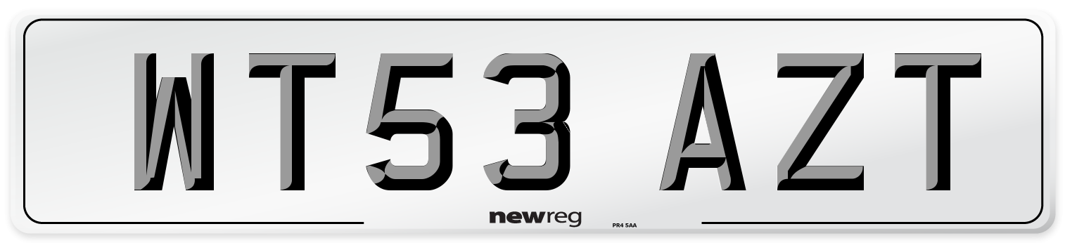 WT53 AZT Number Plate from New Reg